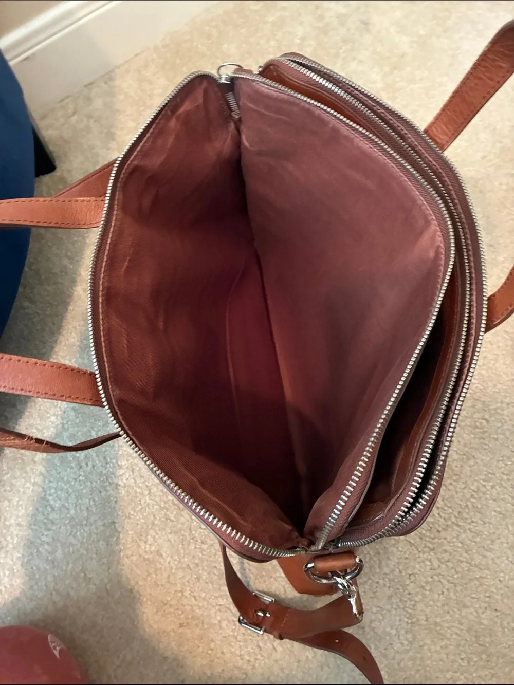 Fossil Cognac Leather Laptop Bag